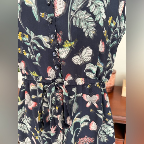 Blue Flower Bird Summer Dress - Size Medium - Picture 2 of 6